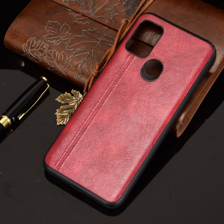 For Motorola Moto G30 / G10 Shockproof Sewing Cow Pattern Skin PC + PU + TPU Case(Red) by buy2fix