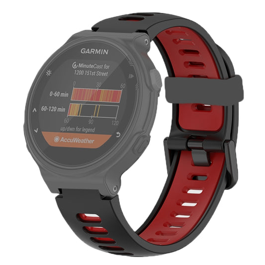 For Garmin Forerunner 220/230/235/620/630/735XT Two-color Silicone Watch Band(Black+Red) by buy2fix