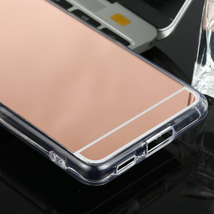 For Samsung Galaxy S21 5G TPU + Acrylic Luxury Plating Mirror Phone Case Cover(Rose Gold) by buy2fix