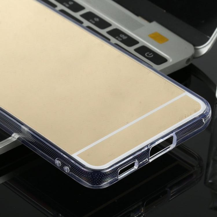 For Samsung Galaxy S21 5G TPU + Acrylic Luxury Plating Mirror Phone Case Cover(Gold) by buy2fix