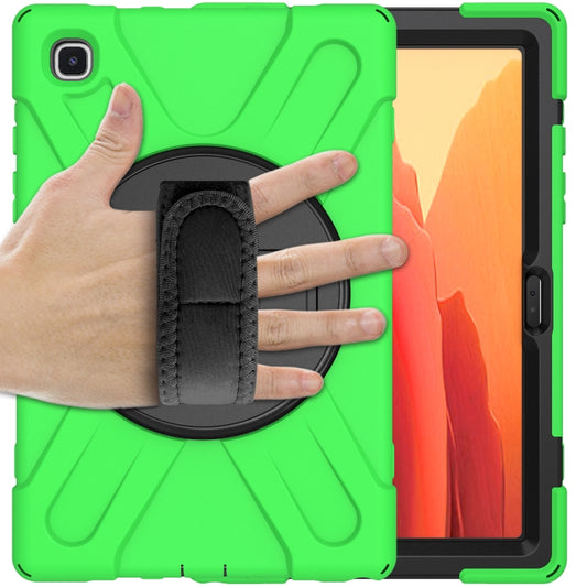For Samsung Galaxy Tab A7 10.4 2020 T500 / T505 Shockproof Colorful Silicone + PC Protective Case with Holder & Shoulder Strap & Hand Strap(Green) by buy2fix