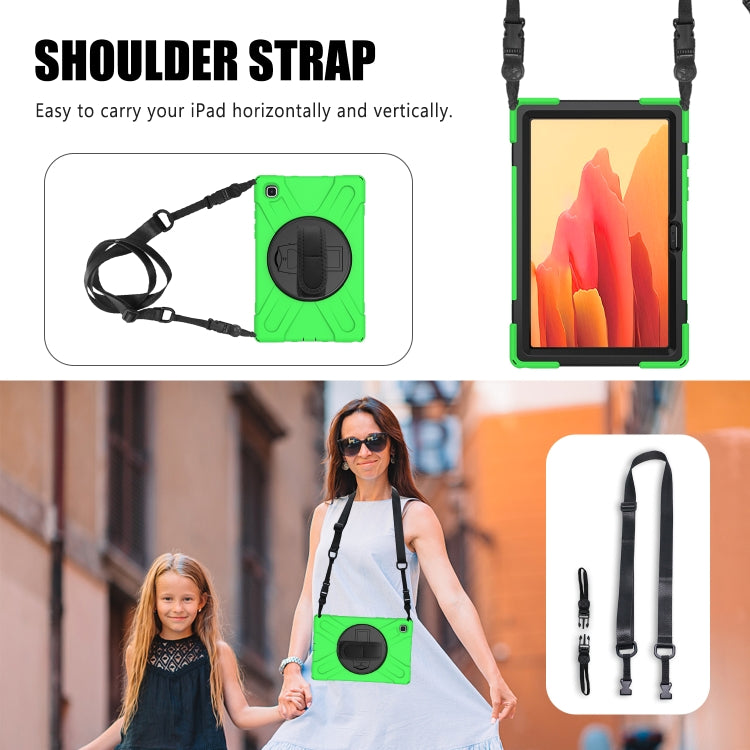 For Samsung Galaxy Tab A7 10.4 2020 T500 / T505 Shockproof Colorful Silicone + PC Protective Case with Holder & Shoulder Strap & Hand Strap(Green) by buy2fix