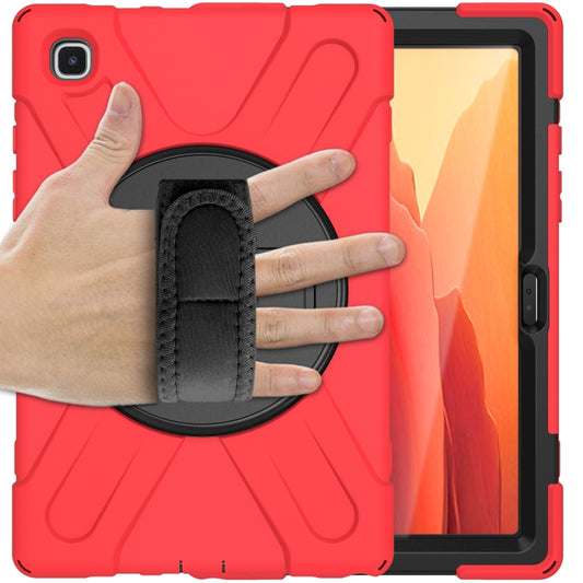 For Samsung Galaxy Tab A7 10.4 2020 T500 / T505 Shockproof Colorful Silicone + PC Protective Case with Holder & Shoulder Strap & Hand Strap & Screen Protector(Red) by buy2fix