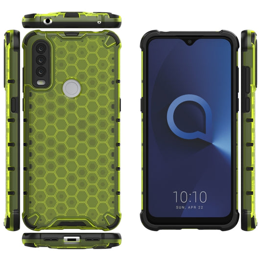 For Alcatel 1S (2020) Shockproof Honeycomb PC + TPU Case(Green) by buy2fix