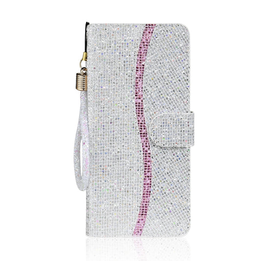 For Samsung Galaxy A52 5G / 4G Glitter Powder Horizontal Flip Leather Case with Card Slots & Holder & Lanyard(Silver) by buy2fix