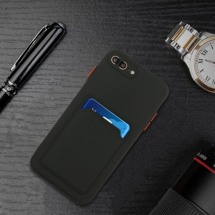 Card Slot Design Shockproof TPU Protective Case For iPhone 8 & 7(Black) by buy2fix