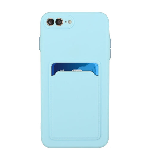 Card Slot Design Shockproof TPU Protective Case For iPhone 8 & 7(Sky Blue) by buy2fix