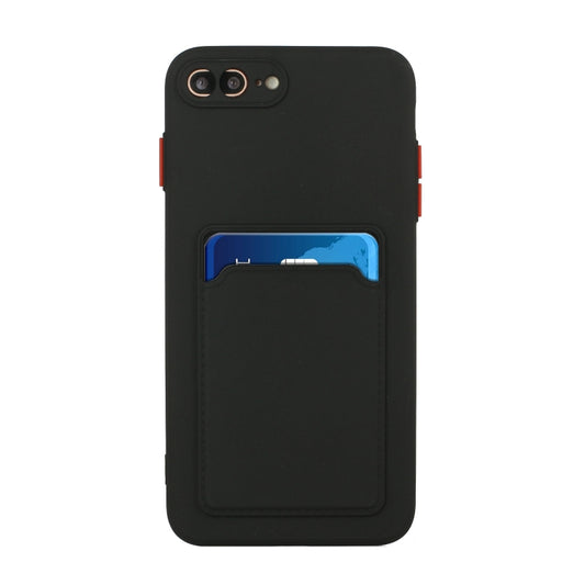 Card Slot Design Shockproof TPU Protective Case For iPhone 8 Plus & 7 Plus(Black) by buy2fix