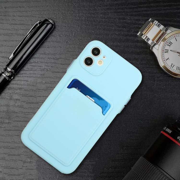 Card Slot Design Shockproof TPU Protective Case For iPhone 11(Sky Blue) by buy2fix