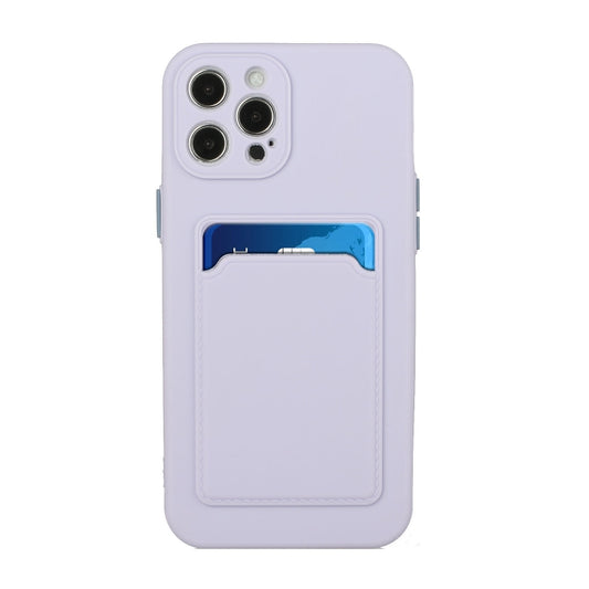 For iPhone 12 Pro Card Slot Design Shockproof TPU Protective Case(Purple) by buy2fix