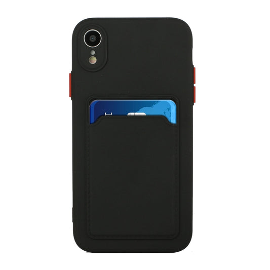 For iPhone XR Card Slot Design Shockproof TPU Protective Case(Black) by buy2fix