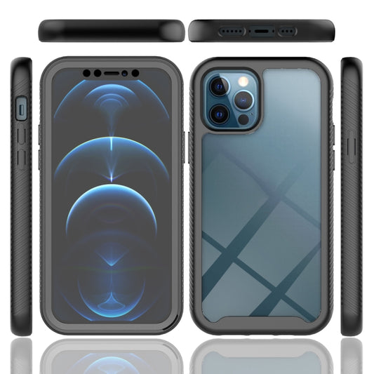 For iPhone 12 / 12 Pro Starry Sky Solid Color Series Shockproof PC + TPU Case with PET Film(Black) by buy2fix
