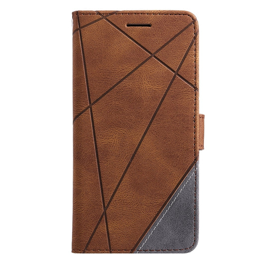 For Samsung Galaxy A12 Skin Feel Splicing Horizontal Flip Leather Case with Holder & Card Slots & Wallet & Photo Frame(Brown) by buy2fix