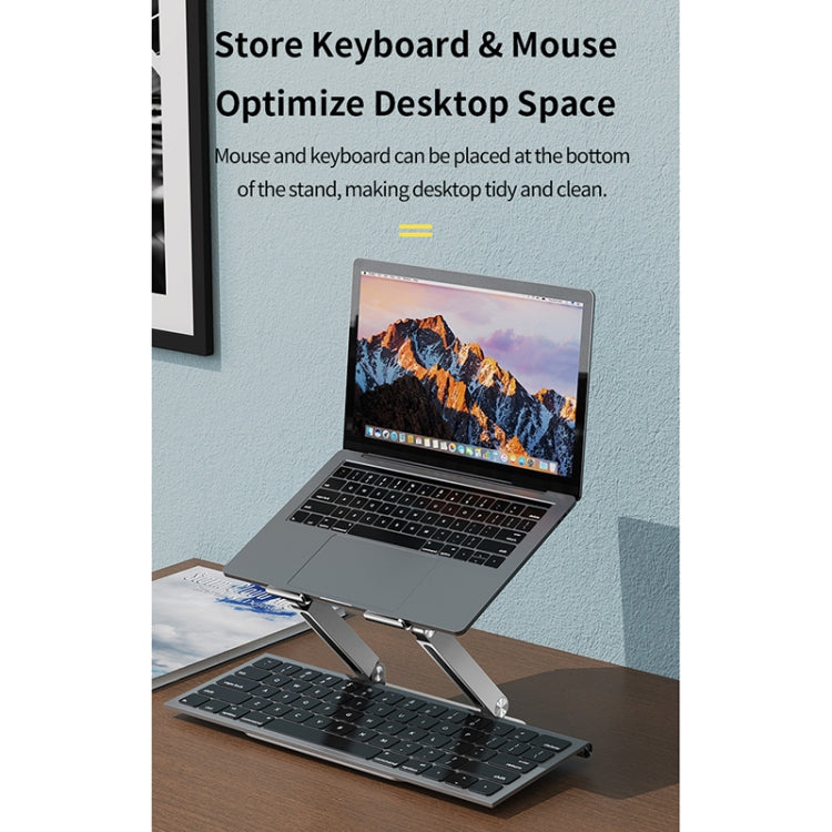 ROCK RPH0972 Aluminum Alloy Liftable Laptop Cooling Bracket(Silver) by ROCK