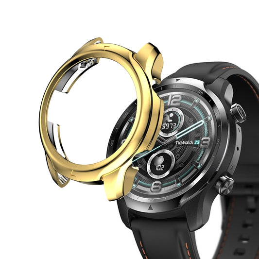 For TicWatch Pro 3 TPU Electroplating Frame Protective Case(Gold) by buy2fix