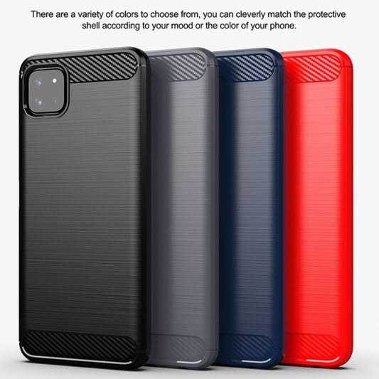 For Samsung Galaxy A22 5G Brushed Texture Carbon Fiber TPU Case(Blue) by buy2fix