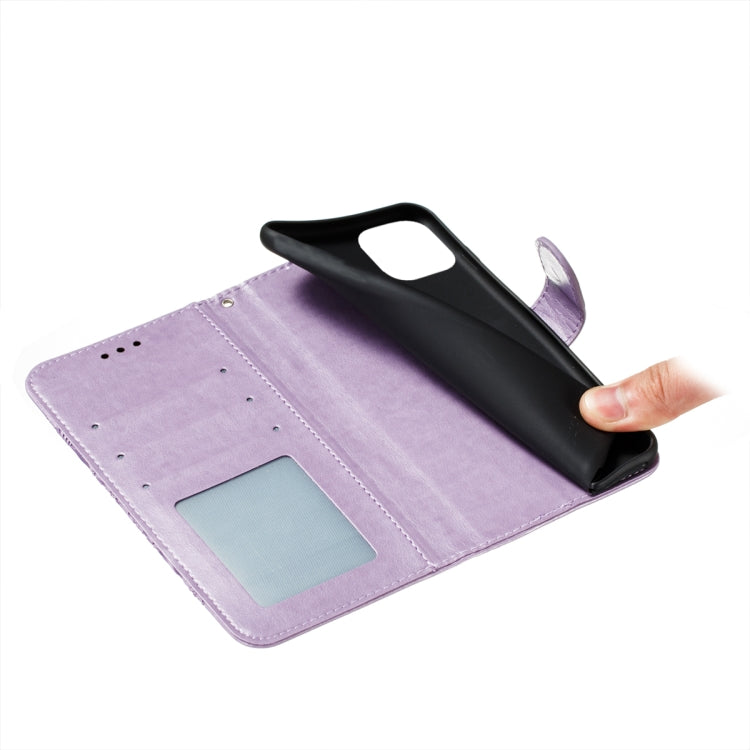 For Xiaomi Mi 11 Lite Mandala Embossing Pattern Horizontal Flip PU Leather Case with Holder & Card Slots & Wallet & Lanyard(Purple) by buy2fix