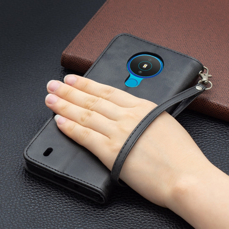 For Nokia 1.4 Retro Lambskin Texture Pure Color Horizontal Flip PU Leather Case with Holder & Card Slots & Wallet & Lanyard(Black) by buy2fix