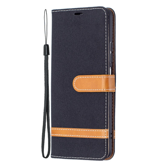 For Xiaomi Mi 11i / Poco F3 / Redmi K40 Color Matching Denim Texture Horizontal Flip Leather Case with Holder & Card Slots & Wallet & Lanyard(Black) by buy2fix