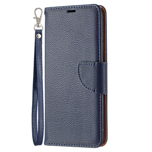 For Samsung Galaxy S21 FE / S21 Lite Litchi Texture Pure Color Horizontal Flip Leather Case with Holder & Card Slots & Wallet & Lanyard(Dark Blue) by buy2fix