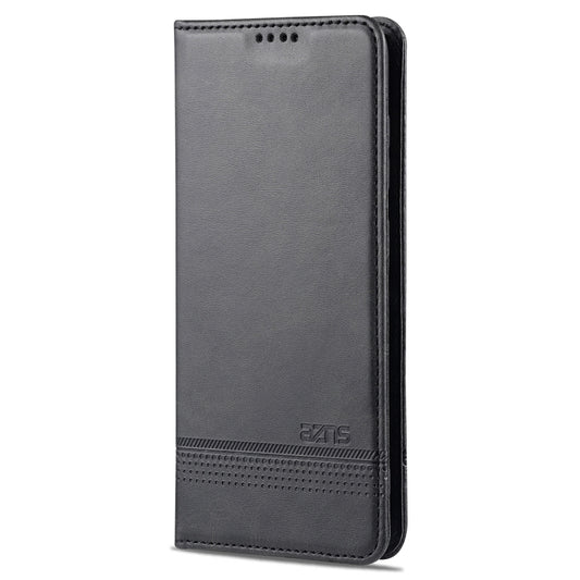 For Samsung Galaxy S21 FE AZNS Magnetic Calf Texture Horizontal Flip Leather Case with Card Slots & Holder & Wallet(Black) by AZNS