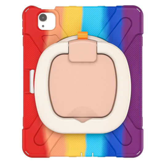 Silicone + PC Protective Case with Holder & Shoulder Strap For iPad Air 2022 / 2020 10.9(Colorful Red) by buy2fix