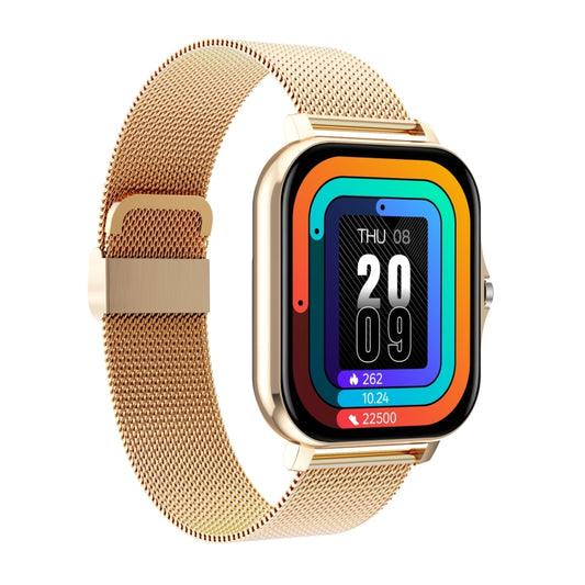 GT20 1.69 inch TFT Screen IP67 Waterproof Smart Watch, Support Music Control / Bluetooth Call / Heart Rate Monitoring / Blood Pressure Monitoring, Style:Steel Strap(Gold) by buy2fix