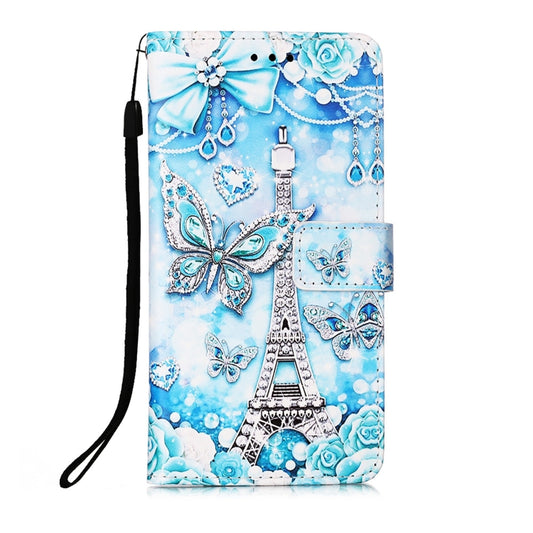 For Samsung Galaxy A22 5G (US Version) Colored Drawing Pattern Plain Weave Horizontal Flip Leather Case with Holder & Card Slot & Wallet & Lanyard(Tower Butterfly) by buy2fix