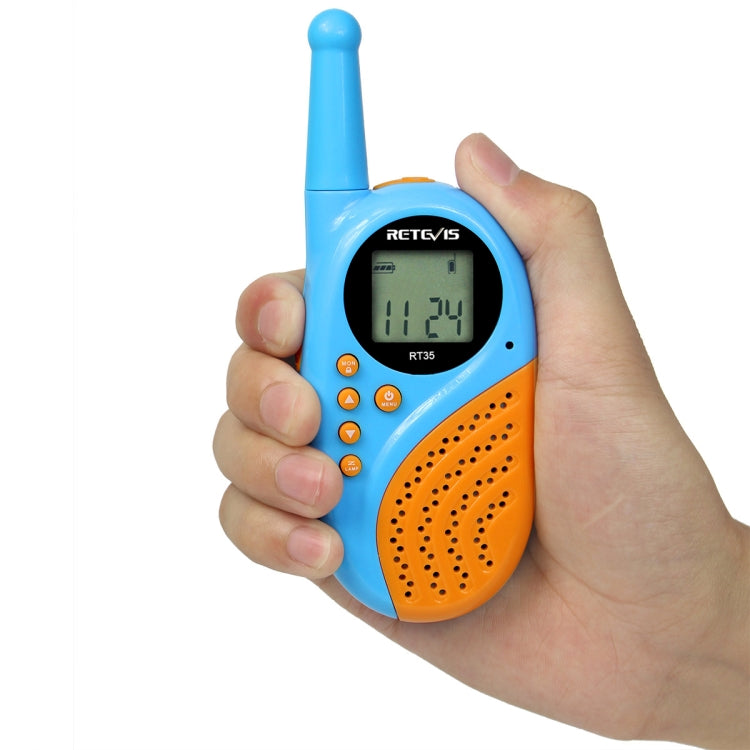 1 Pair RETEVIS RT-35 0.5W EU Frequency 446MHz 8CHS Children Handheld Walkie Talkie(Blue) by RETEVIS