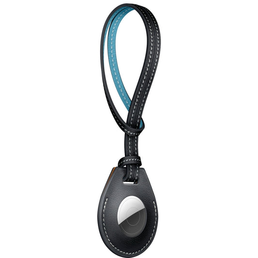 Shockproof Anti-scratch Leather Protective Case Cover with Hang Loop For AirTag, Style:Bag Decoration Accessories(Black) by buy2fix