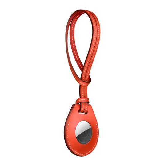 Shockproof Anti-scratch Leather Protective Case Cover with Hang Loop For AirTag, Style:Bag Decoration Accessories (Red) by buy2fix