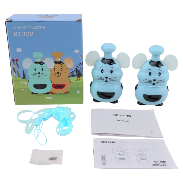 1 Pair RETEVIS RT30M 0.5W EU Frequency PMR446 1CH Mouse Shape Children Handheld Walkie Talkie(Blue) by RETEVIS