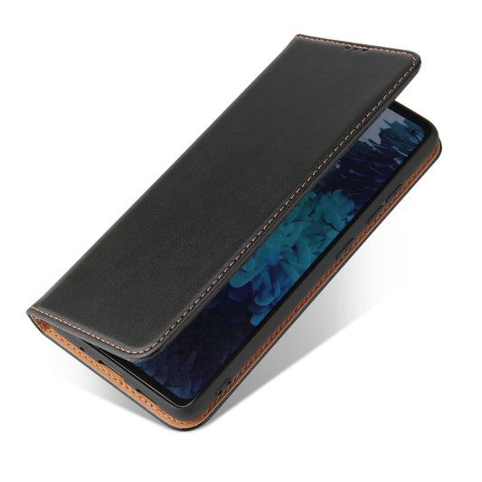 For Samsung Galaxy A52 4G/5G Fierre Shann PU Genuine Leather Texture Horizontal Flip Leather Case with Holder & Card Slots & Wallet(Black) by FIERRE SHANN