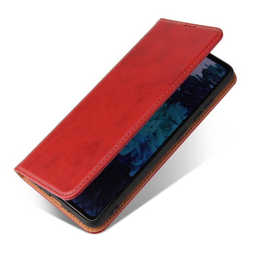 For Samsung Galaxy A52 4G/5G Fierre Shann PU Genuine Leather Texture Horizontal Flip Leather Case with Holder & Card Slots & Wallet(Red) by FIERRE SHANN