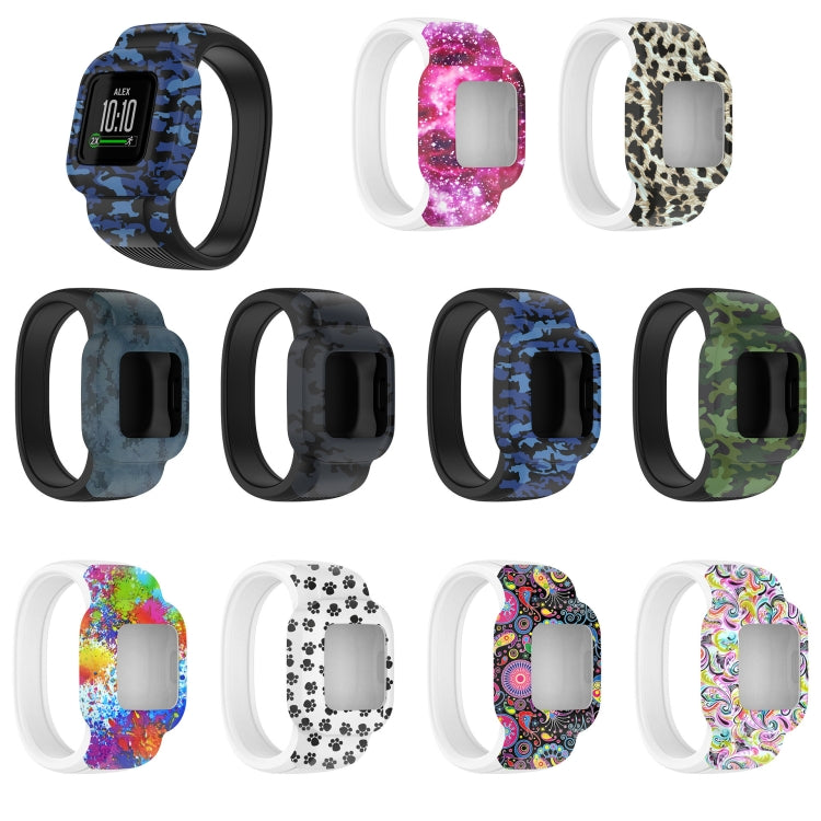 For Garmin Vivofit JR3 No Buckle Silicone Printing Watch Band, Size:S(Painted) by buy2fix