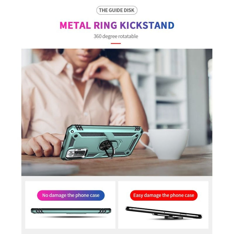 For Xiaomi Redmi Note 10 Pro / Note 10 Pro Max Shockproof TPU + PC Protective Case with 360 Degree Rotating Holder(Green) by buy2fix