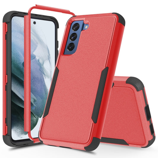For Samsung Galaxy S21 FE TPU + PC Shockproof Protective Case(Red + Black) by buy2fix
