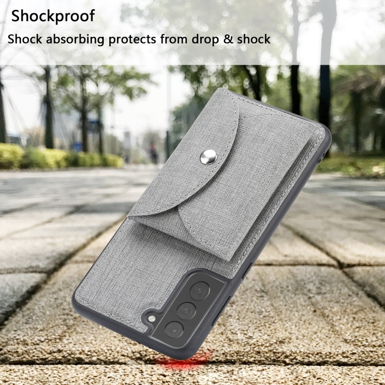 For Samsung Galaxy S21 5G ViLi T Series TPU + PU Woven Fabric Magnetic Protective Case with Wallet(Grey) by ViLi