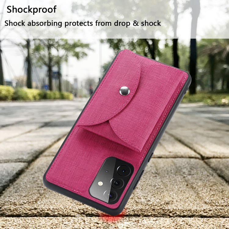 For Samsung Galaxy A52 5G ViLi T Series TPU + PU Woven Fabric Magnetic Protective Case with Wallet(Rose Red) by ViLi
