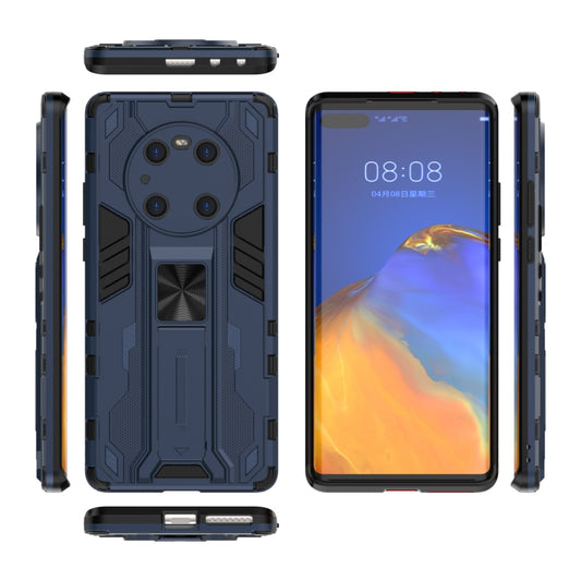 For Huawei Mate 40 Pro Supersonic PC + TPU Shock-proof Protective Case with Holder(Dark Blue) by buy2fix