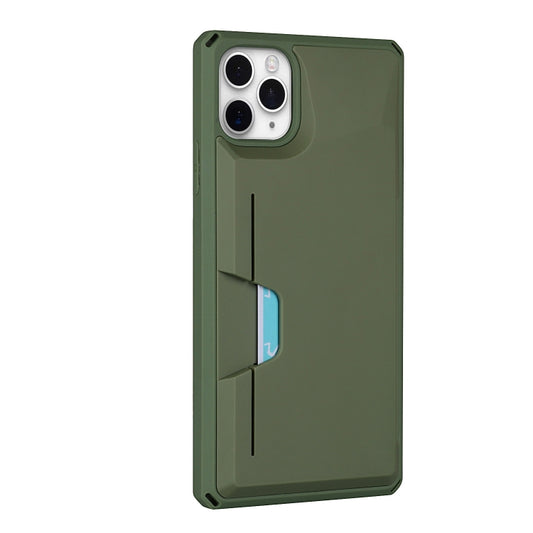 For iPhone 11 Pro Max Armor Shockproof TPU + PC Hard Case with Card Slot Holder (Green) by buy2fix