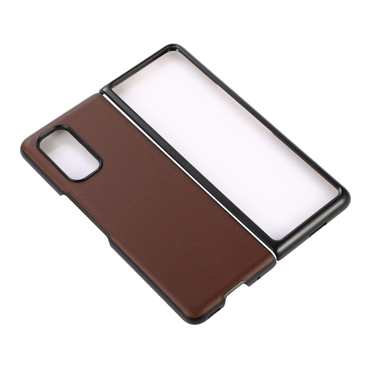 For Xiaomi Mi Mix Fold Genuine Leather Lambskin Texture Folding Protective Case(Brown) by buy2fix