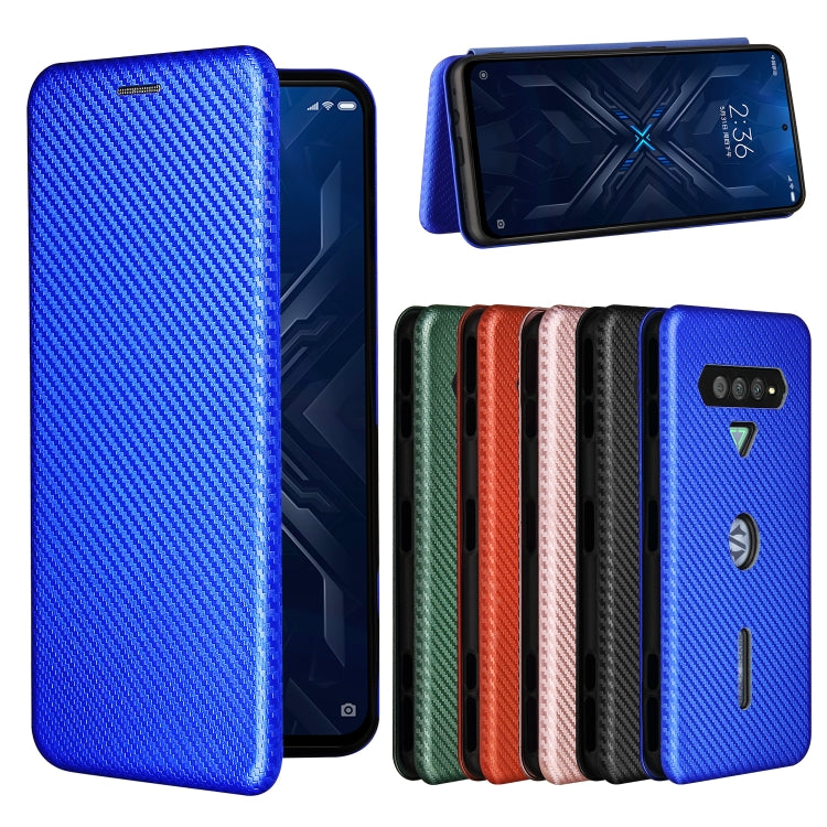 For Xiaomi Black Shark 4 / 4 Pro Carbon Fiber Texture Horizontal Flip TPU + PC + PU Leather Case with Card Slot(Blue) by buy2fix