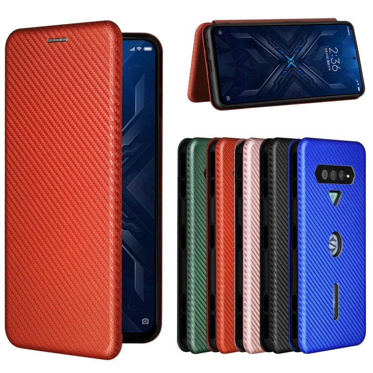 For Xiaomi Black Shark 4 / 4 Pro Carbon Fiber Texture Horizontal Flip TPU + PC + PU Leather Case with Card Slot(Brown) by buy2fix