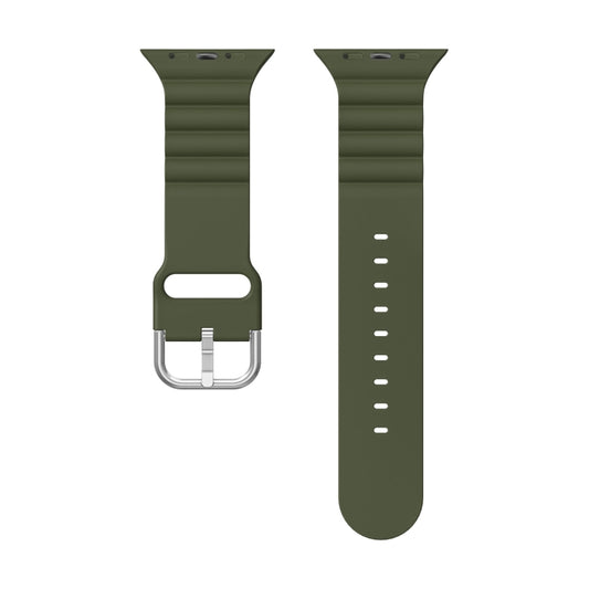 Business B Style Silicone Watch Band For Apple Watch Ultra 49mm&Watch Ultra 2 49mm / Series 9&8&7 45mm / SE 3&SE 2&6&SE&5&4 44mm / 3&2&1 42mm(Dark Green) by buy2fix