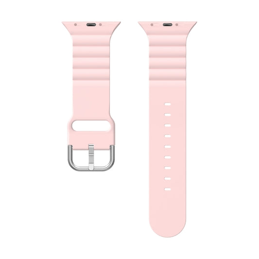 Business B Style Silicone Watch Band For Apple Watch Series 7 45mm / 6 & SE & 5 & 4 44mm / 3 & 2 & 1 42mm(Pink) by buy2fix