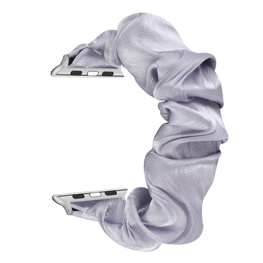 Shell Pattern Hair Ring Cloth Watch Band For Apple Watch Series 7 45mm / 6 & SE & 5 & 4 44mm / 3 & 2 & 1 42mm(Light Purple) by buy2fix