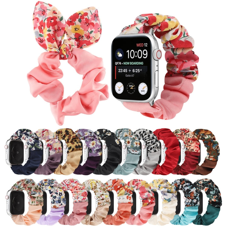 Butterfly Pattern Hair Ring Cloth Watch Band For Apple Watch Ultra 49mm&Watch Ultra 2 49mm / Series 9&8&7 45mm / SE 3&SE 2&6&SE&5&4 44mm / 3&2&1 42mm(J) by buy2fix