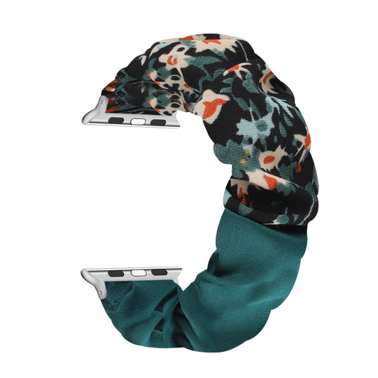 Butterfly Pattern Hair Ring Cloth Watch Band For Apple Watch Series 9&8&7 41mm / SE 3&SE 2&6&SE&5&4 40mm / 3&2&1 38mm(I) by buy2fix