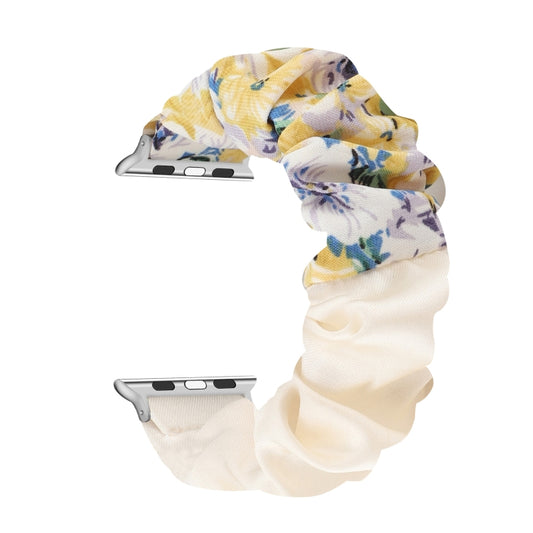 Butterfly Pattern Hair Ring Cloth Watch Band For Apple Watch Series 7 41mm / 6 & SE & 5 & 4 40mm / 3 & 2 & 1 38mm(K) by buy2fix